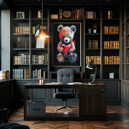 Heartfelt Colors Whimsical Teddy Bear Art Poster