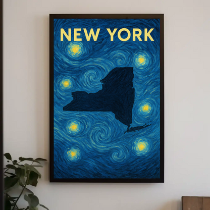 New York Starry Night Poster
