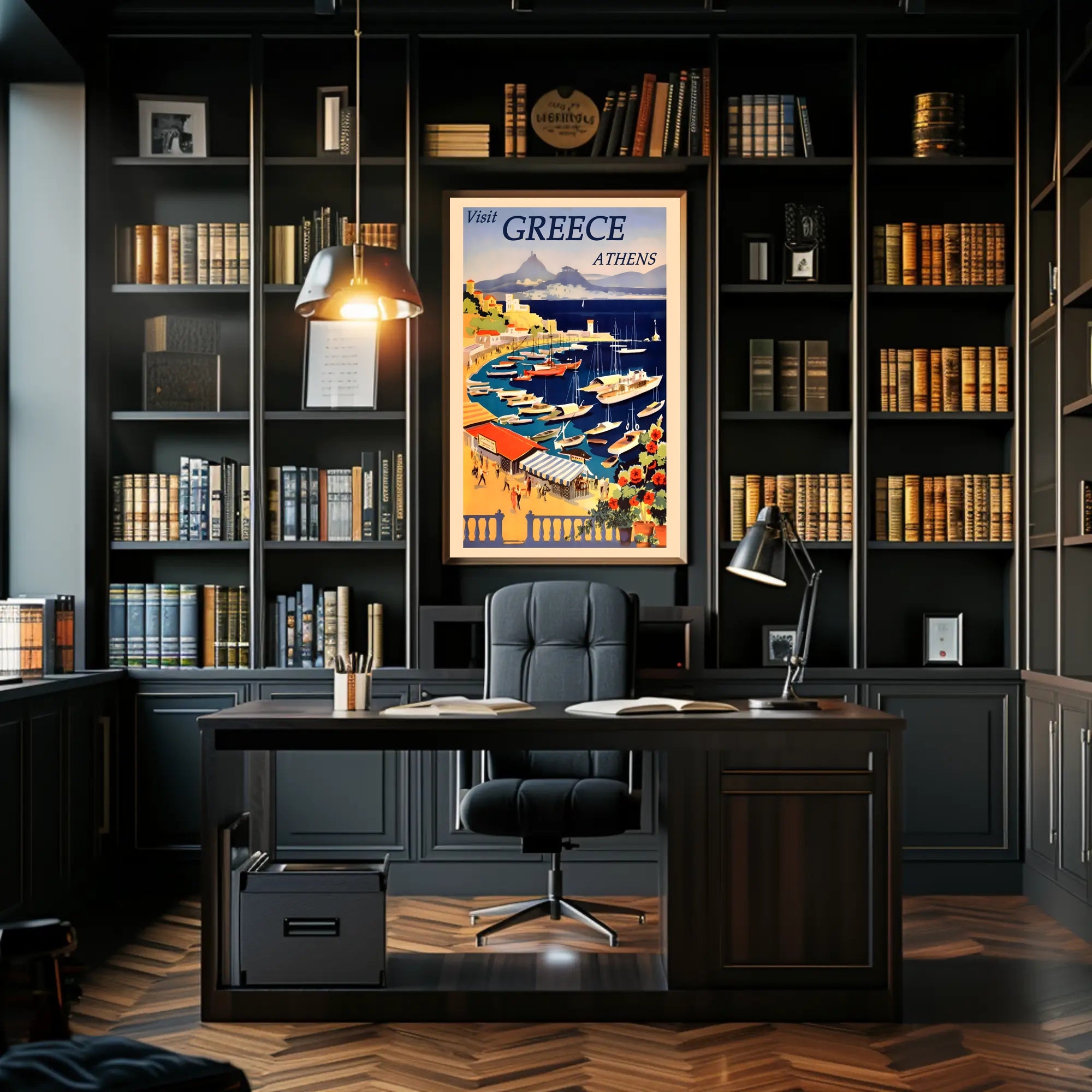 Visit Greece: Discover Athens Majestic Harbor Travel Poster