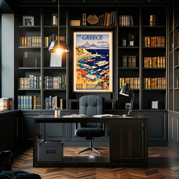 Visit Greece: Discover Athens Majestic Harbor Travel Poster