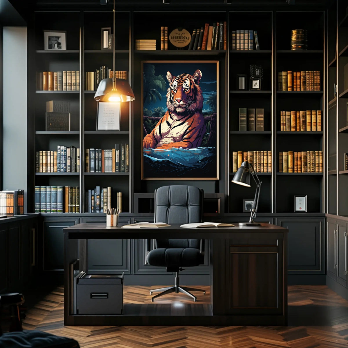 Tropical Tiger in Jungle Environment - Animal Poster