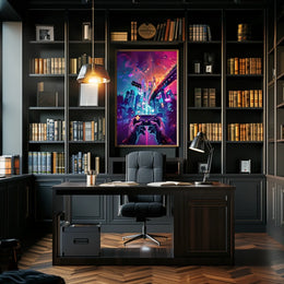 Neon Gaming Odyssey Poster