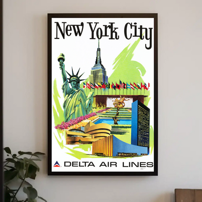 New York City Air Lines Travel Poster