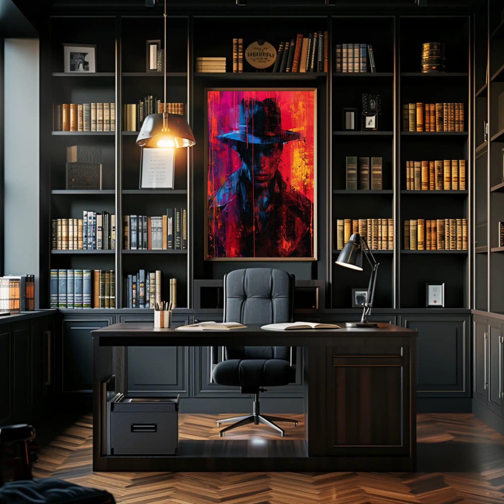 Mysterious Figure in Vivid Colors Poster PosterGoat