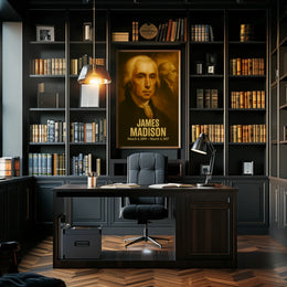 James Madison Poster Vintage Analog Film Aesthetic Founding Father Portrait Wall Art Print