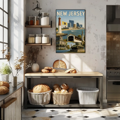 New Jersey Coastal Attractions Lighthouses Boardwalk Travel Poster Travel Poster