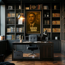 Barack Obama Poster Vintage Analog Film Aesthetic Presidential Portrait Wall Art Historical Print