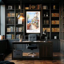 Côte d'Azur Watercolor Scenic Travel Poster PosterGoat