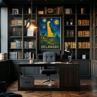 Delaware's Artistic Nightscape Travel Poster