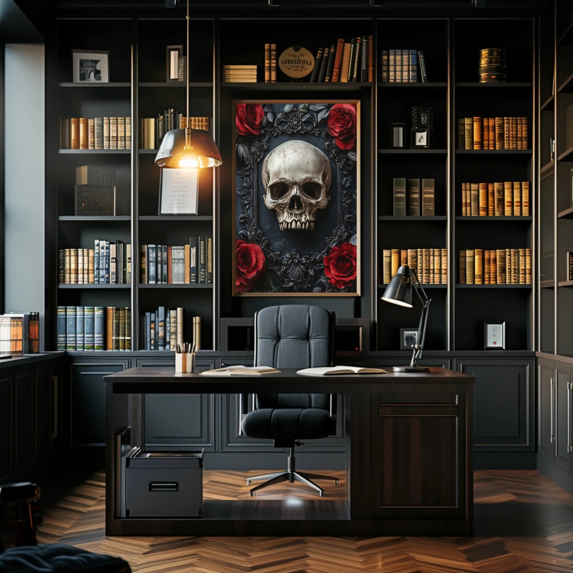 Skull And Roses Poster