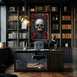 Skull And Roses Poster