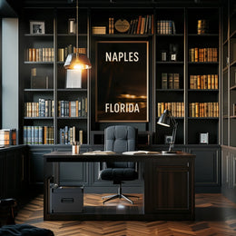 Naples Florida Poster Wall Art Coastal Cityscape Print