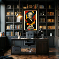 James Buchanan 15th President of the United States Abstract Pop Poster