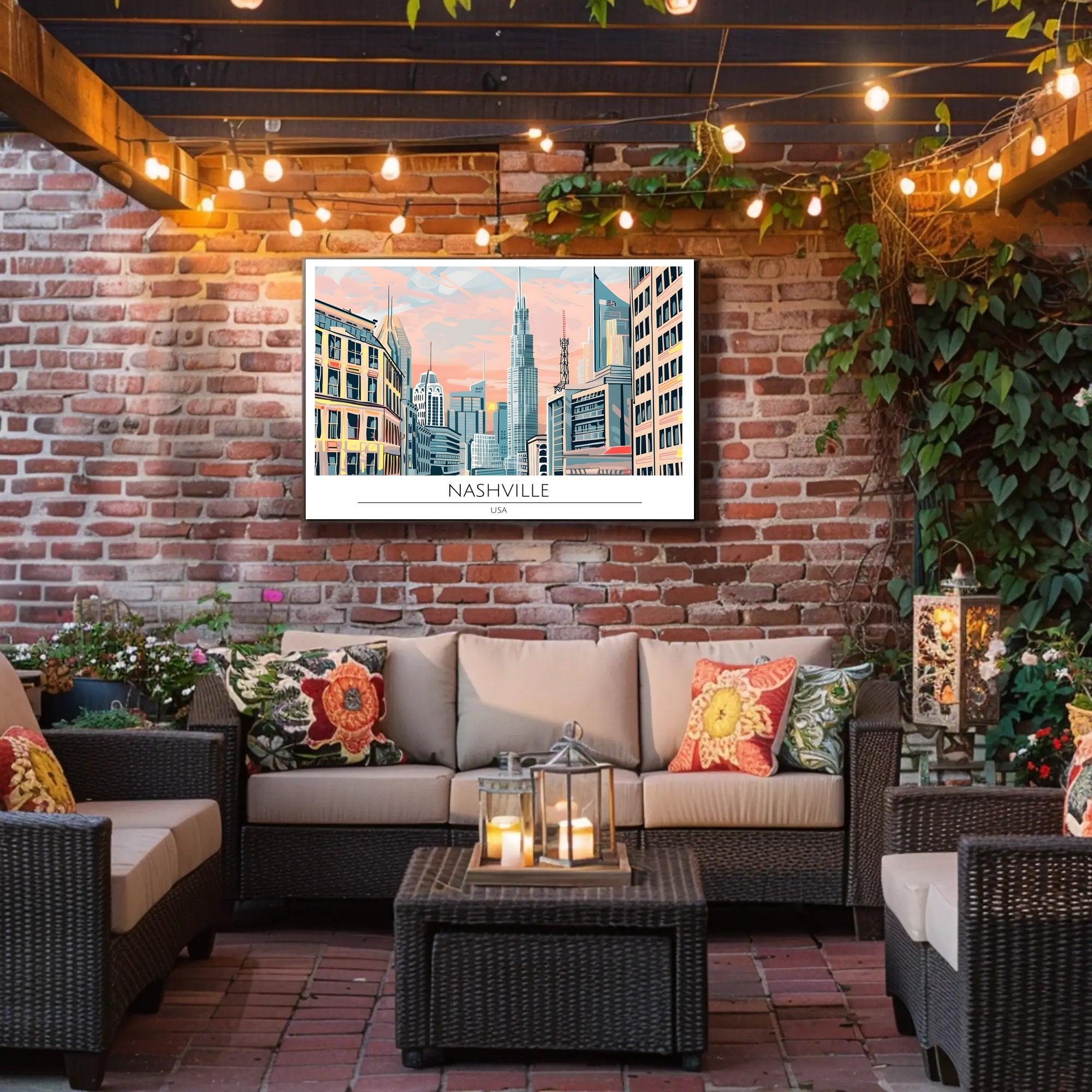 Vibrant Cityscape of Nashville Poster PosterGoat
