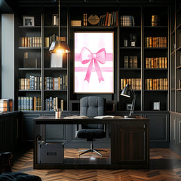 Pink Ribbon Elegance Minimalist Wall Art Poster