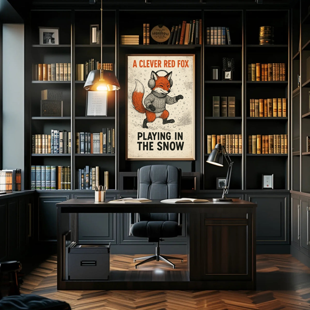 Fox Playing In Snow Poster