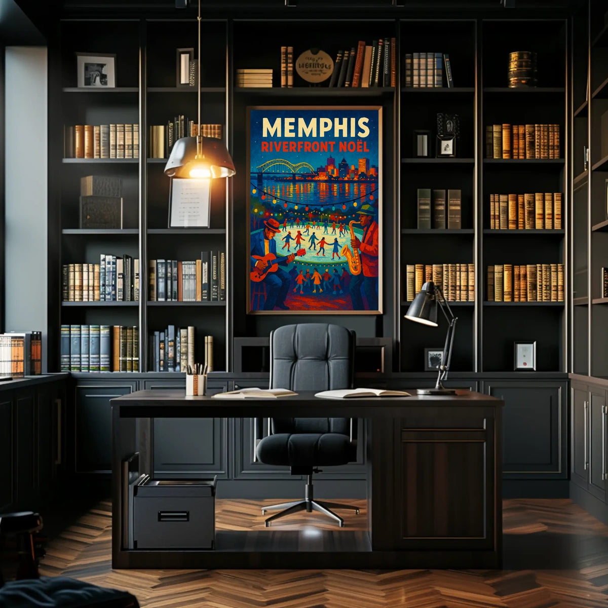 Memphis Riverfront Noël Poster