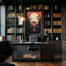 Moonlit Torii Gate Poster PosterGoat