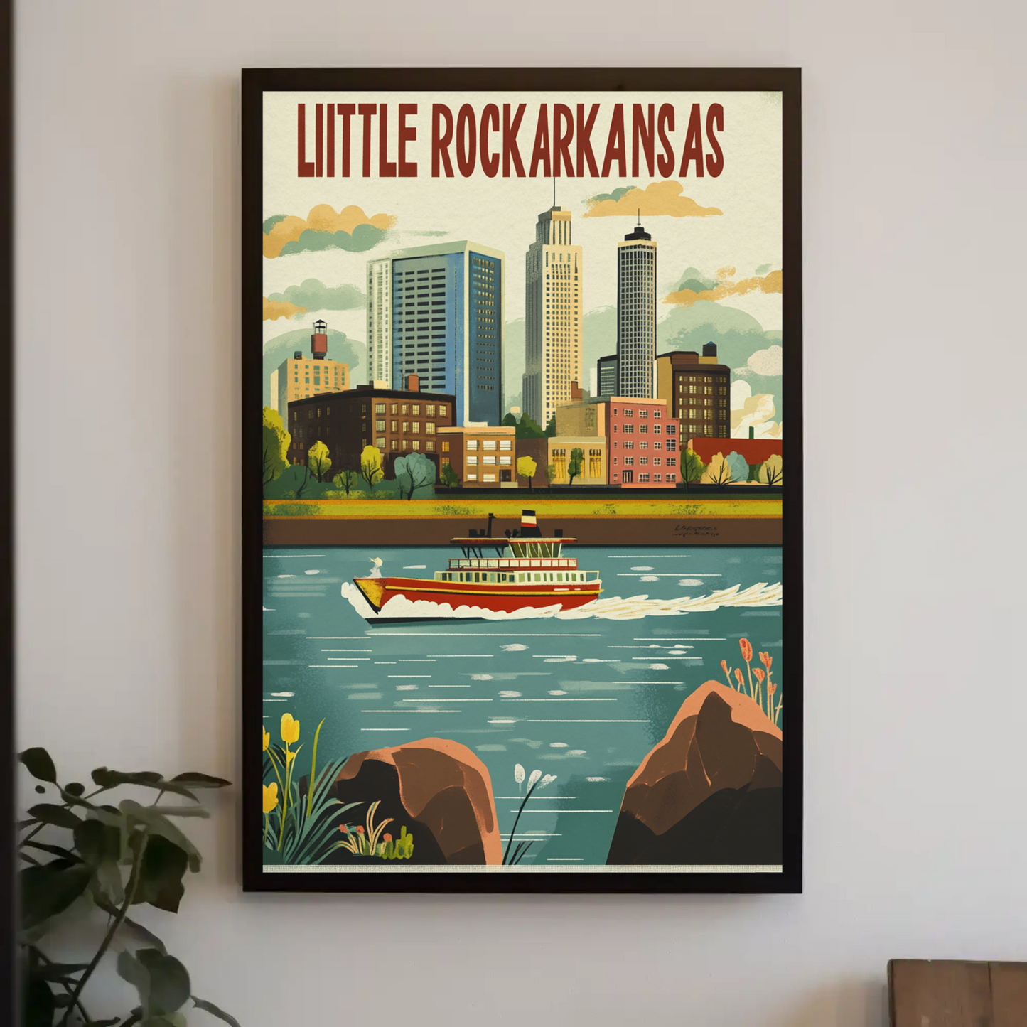 Little Rock Arkansas Vintage Poster