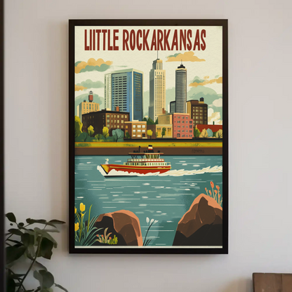 Little Rock Arkansas Vintage Poster
