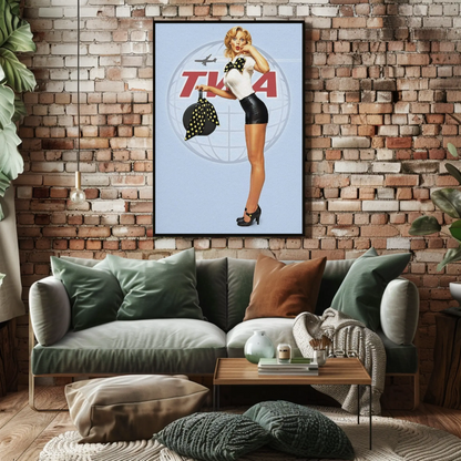 TWA Pin-Up Travel Advertisement