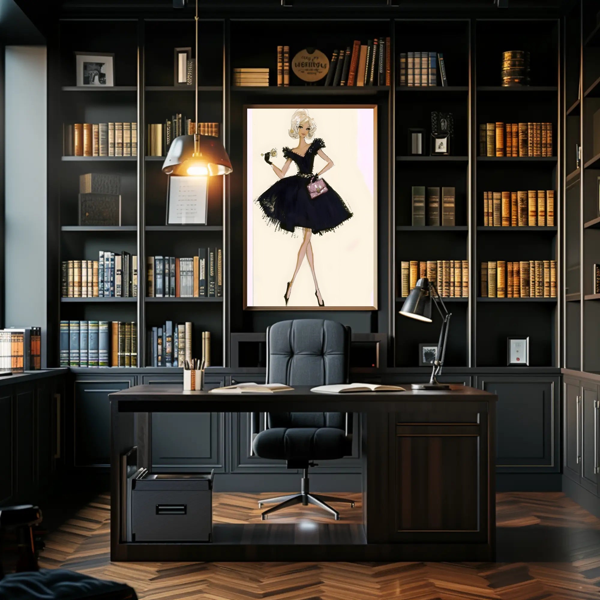 Fashion Illustration in Black Poster