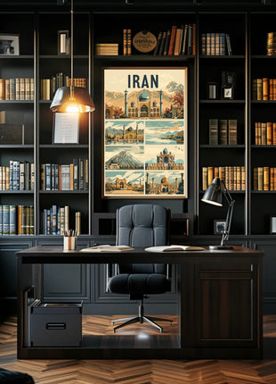 Iranian Landmarks Vintage Travel Poster