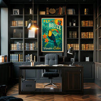 Travel Belize Vintage Adventure with Tropical Flair Travel Poster PosterGoat