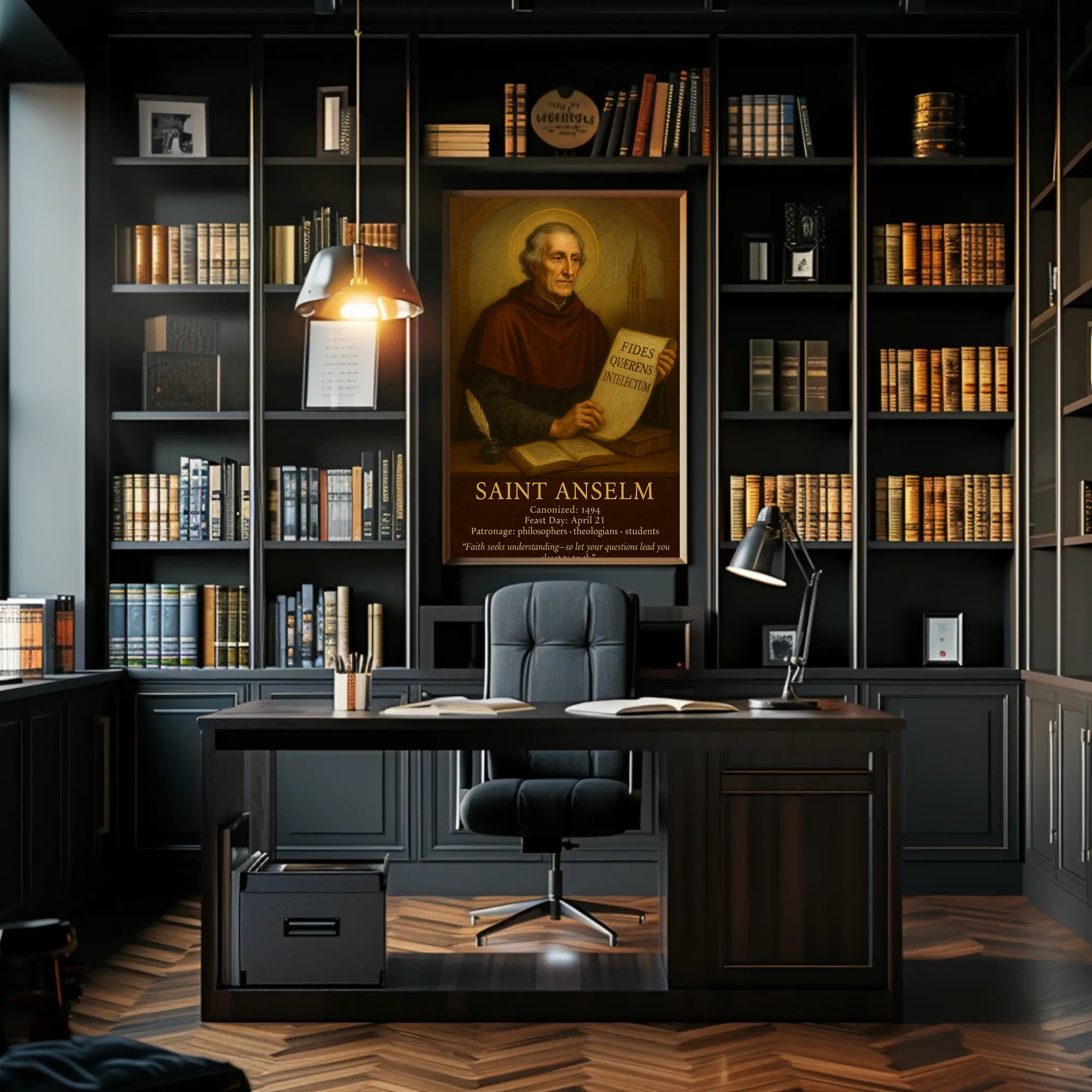 Saint Anselm Vintage Theological Art Cultural or Heritage Poster