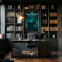 USS New Hampshire Battleship: Naval Excellence Historical Poster