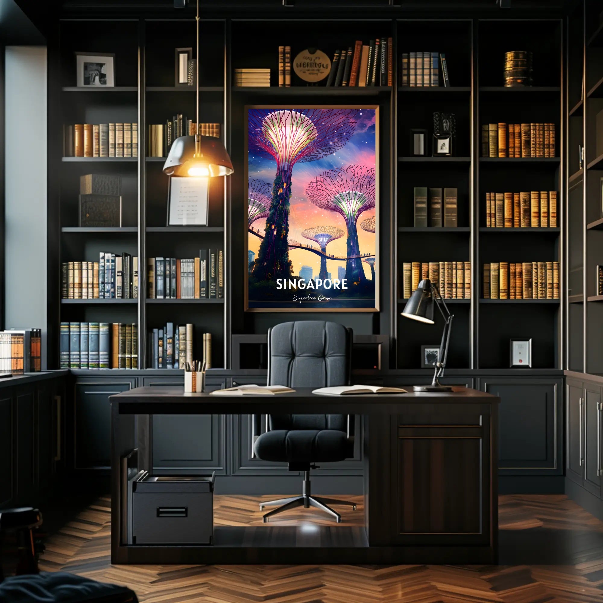 Supertree Grove Sunset in Singapore Urban or Cityscape Poster