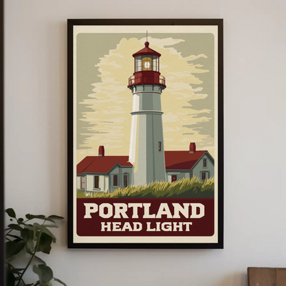 Portland Head Light - Maine Vintage Travel Poster