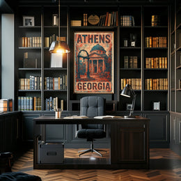 Athens Georgia Scenic Cityscape Wanderlust Inspired Historic Campus Vibrant Boutique Poster