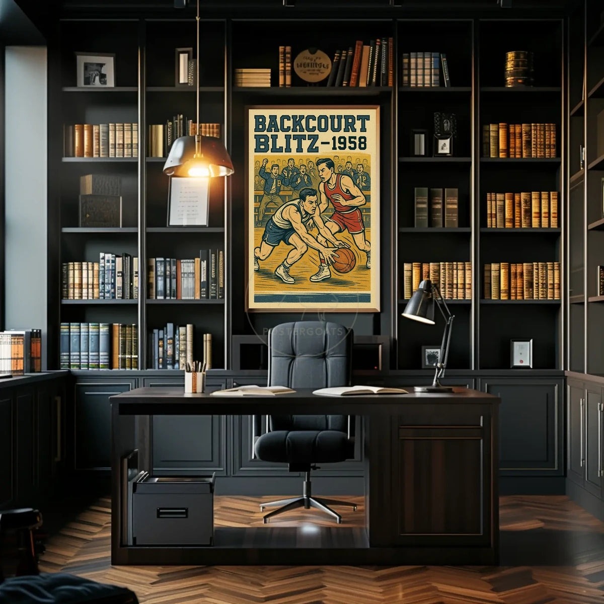 1950s Basketball Sports Poster