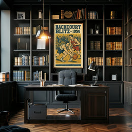 1950s Basketball Sports Poster