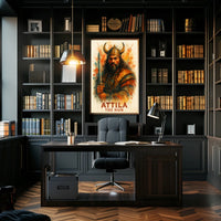 Attila the Hun Watercolor Warrior Art Poster