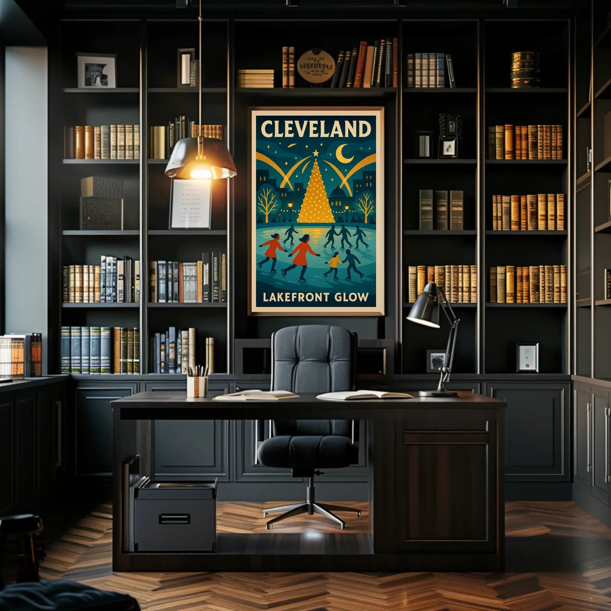 Cleveland Lakefront Glow Poster