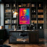 Rutherford B. Hayes 19th President of the United States Neon Gradient Overlay Poster