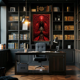 The Enigmatic Figure In Red Poster PosterGoat