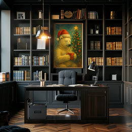 Bear In Winter Forest Landscape Art Print For Wall Decor Museum Quality Gallery Poster