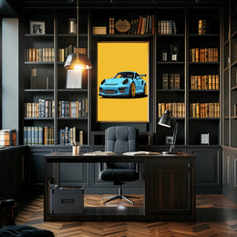 Sleek Sports Car Illustration Poster PosterGoat