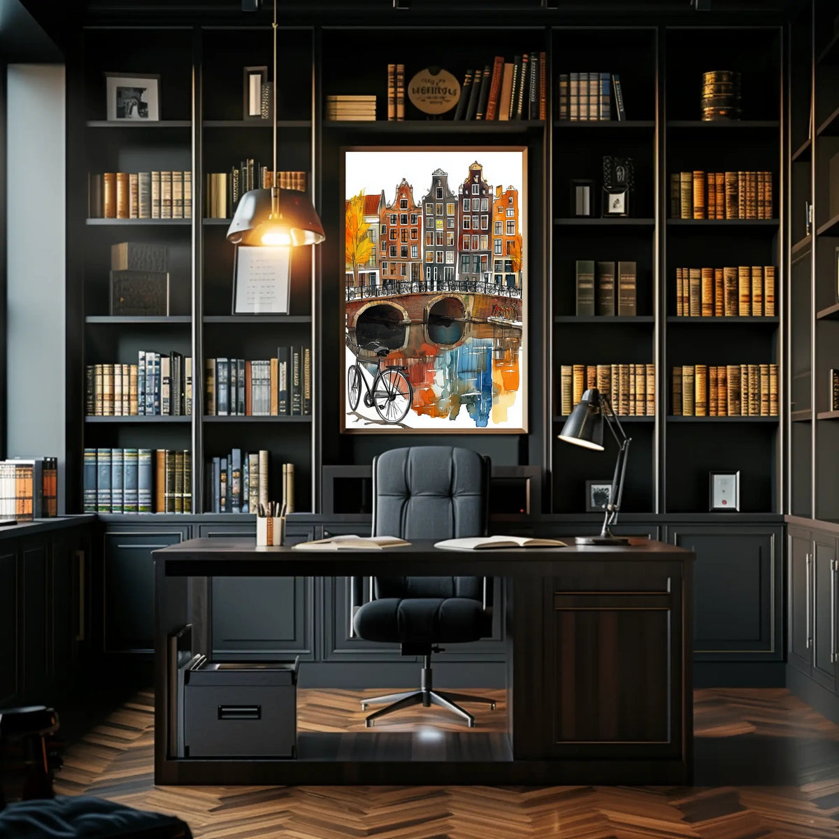 Netherlands Amsterdam Canal and Colorful Houses Poster