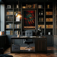 Backgammon Strategy Modern Art Poster - Abstract or Artistic Poster