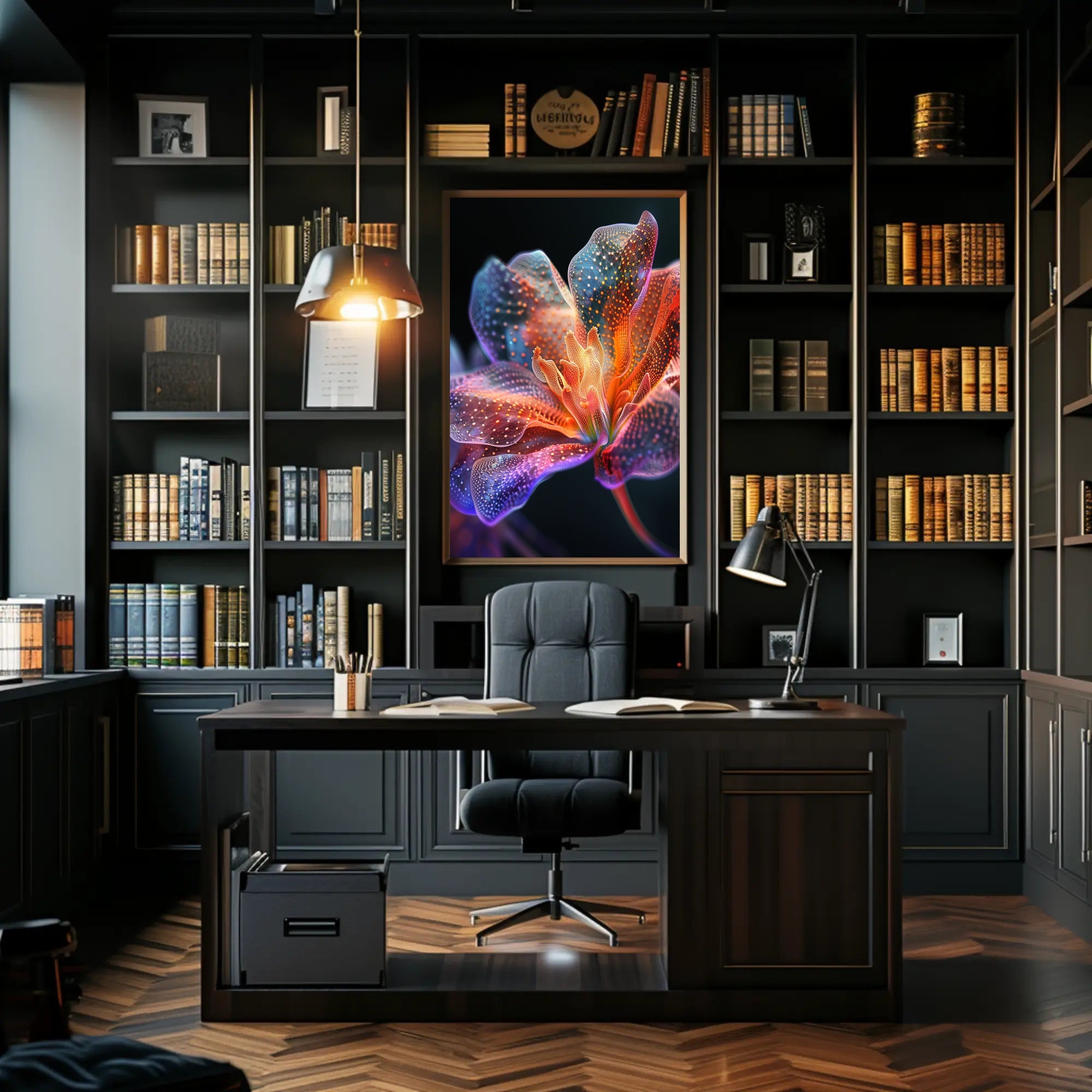 Vibrant Floral Illumination Poster PosterGoat