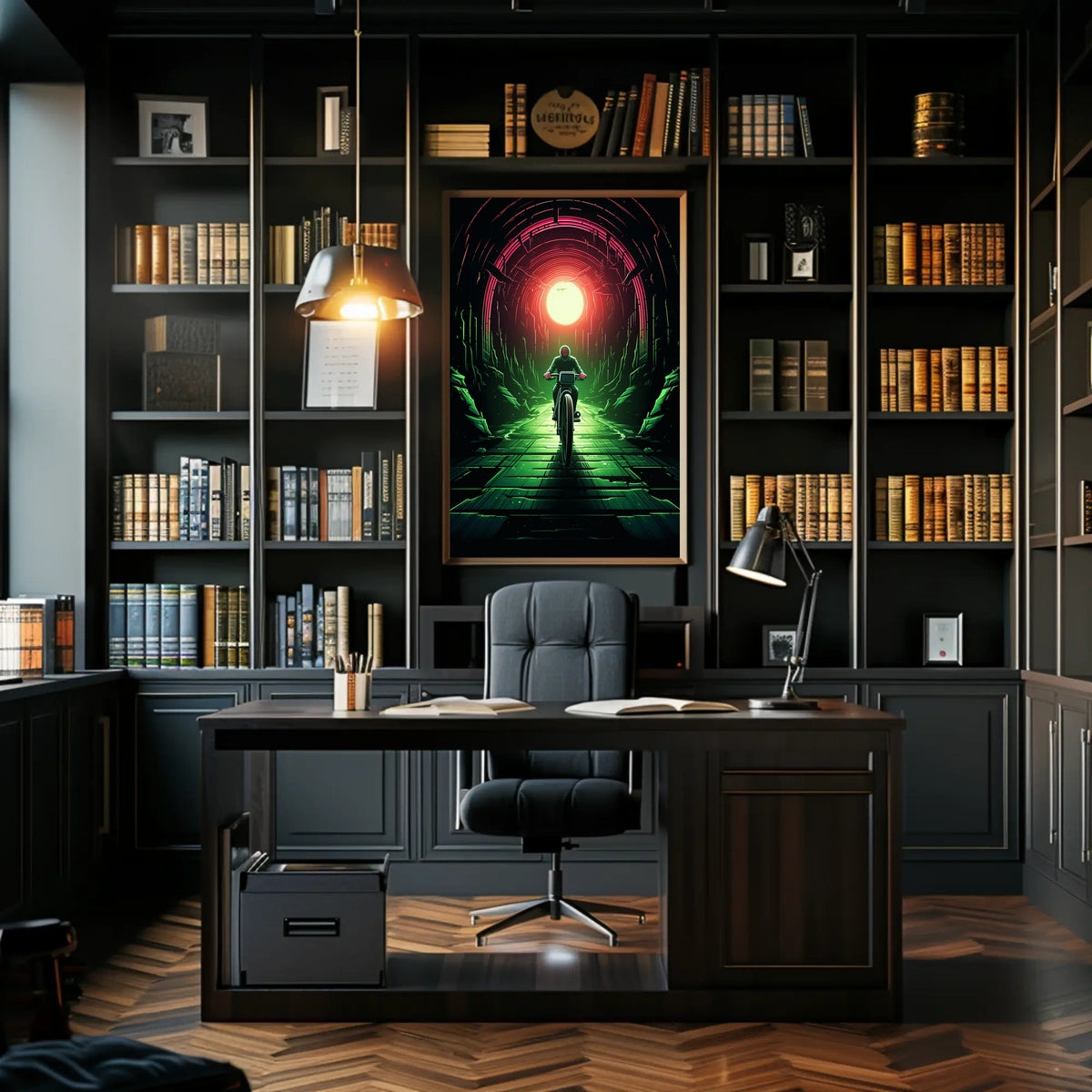 Journey Through the Neon Tunnel Poster