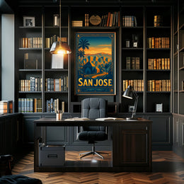 San Jose Skyline Wall Art Poster Modern Travel Print