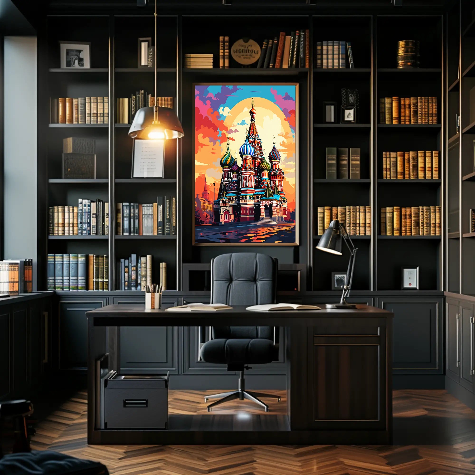 Vibrant Russian Landmark Illustration Cultural or Heritage Poster