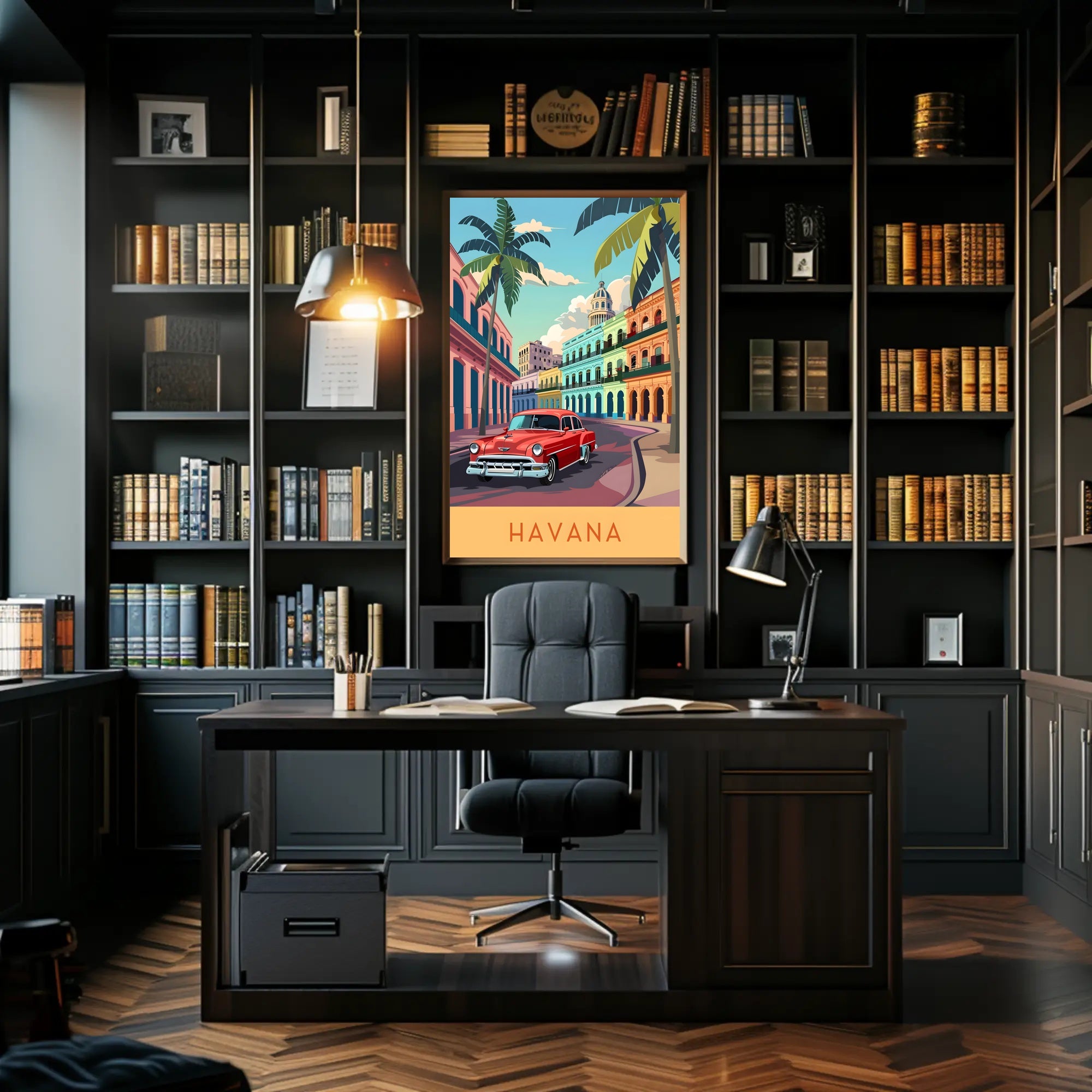 Classic Havana in Vibrant Streets: Travel Poster