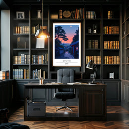 Kyoto Evening Scene Travel Poster