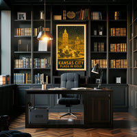 Kansas City Plaza in Gold Poster
